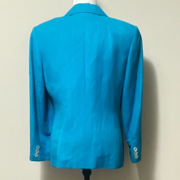 Giorgio Sant’ Angelo NEW Sky Blue Linen Rayon 3 Button Spring Blazer Jacket 10 - Picture 10 of 14